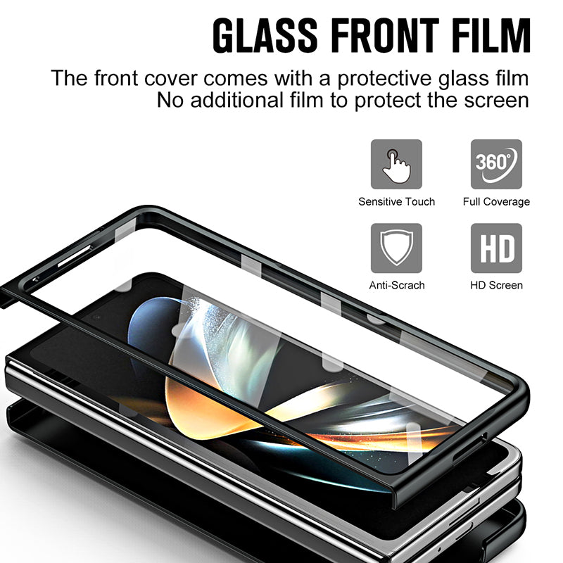 For Huawei Mate X2 / 5G Hard PC Kickstand Phone Case AG Matte Cover with Front Screen Protector / Stylus Pen