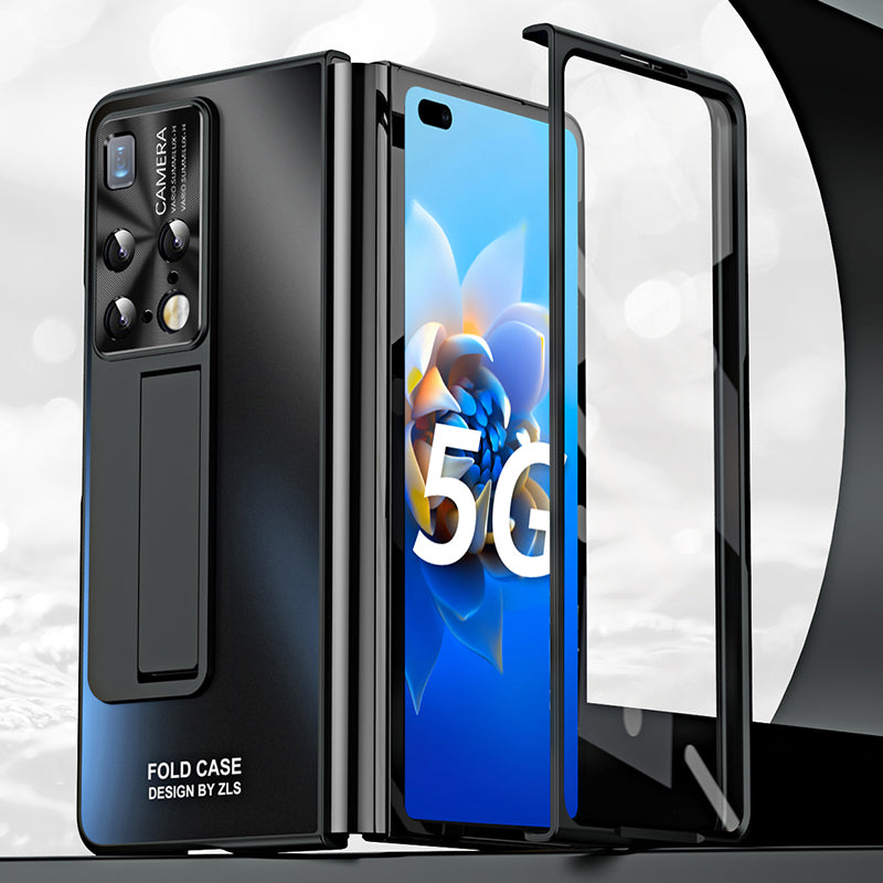 For Huawei Mate X2 / 5G Hard PC Kickstand Phone Case AG Matte Cover with Front Screen Protector / Stylus Pen
