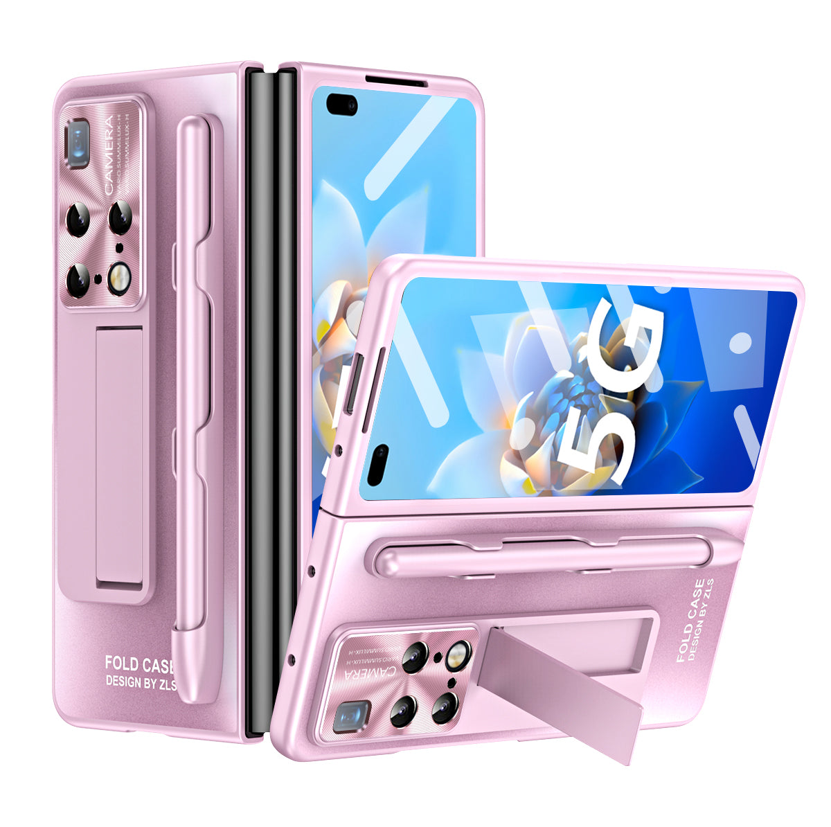 For Huawei Mate X2 / 5G Hard PC Kickstand Phone Case AG Matte Cover with Front Screen Protector / Stylus Pen