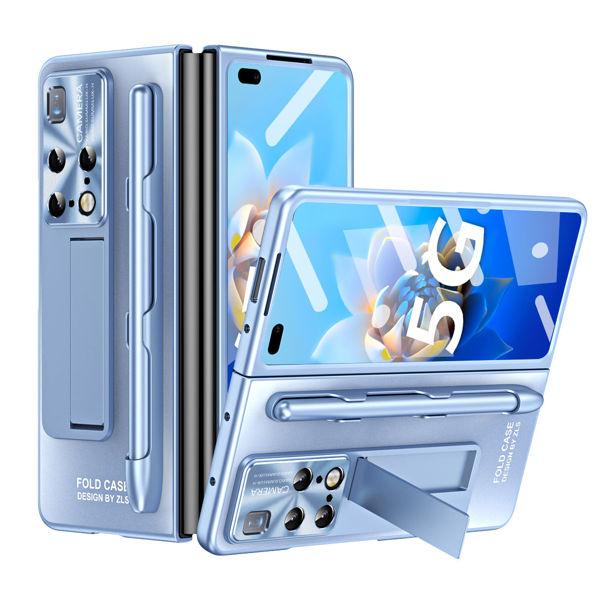 For Huawei Mate X2 / 5G Hard PC Kickstand Phone Case AG Matte Cover with Front Screen Protector / Stylus Pen