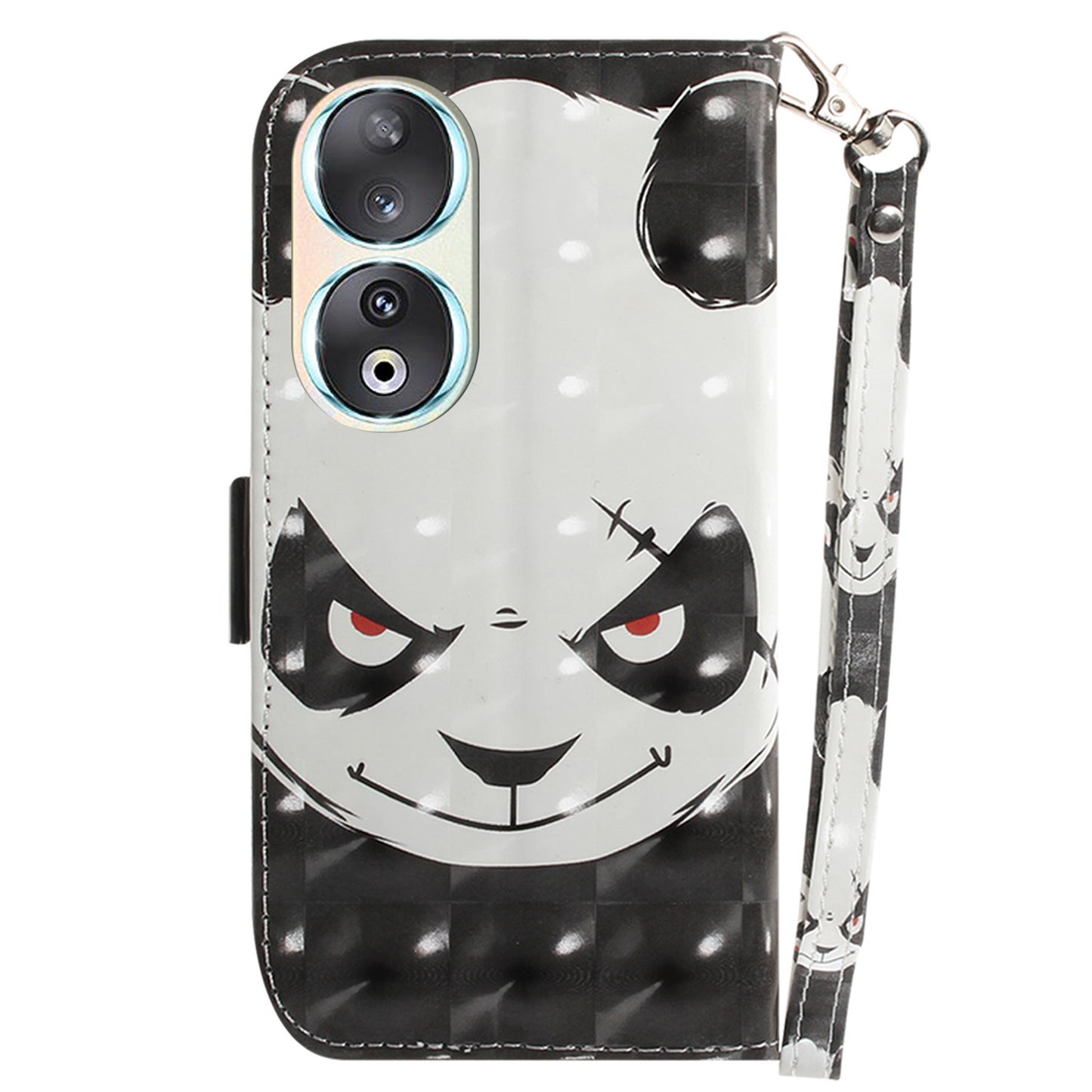 For Honor 90 PU Leather 3D Pattern Printed Phone Case Stand Wallet Drop-proof Cover with Strap