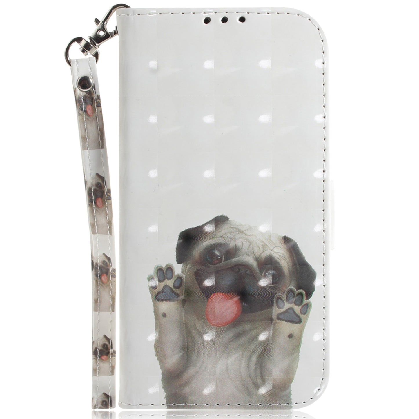 For Honor 90 PU Leather 3D Pattern Printed Phone Case Stand Wallet Drop-proof Cover with Strap