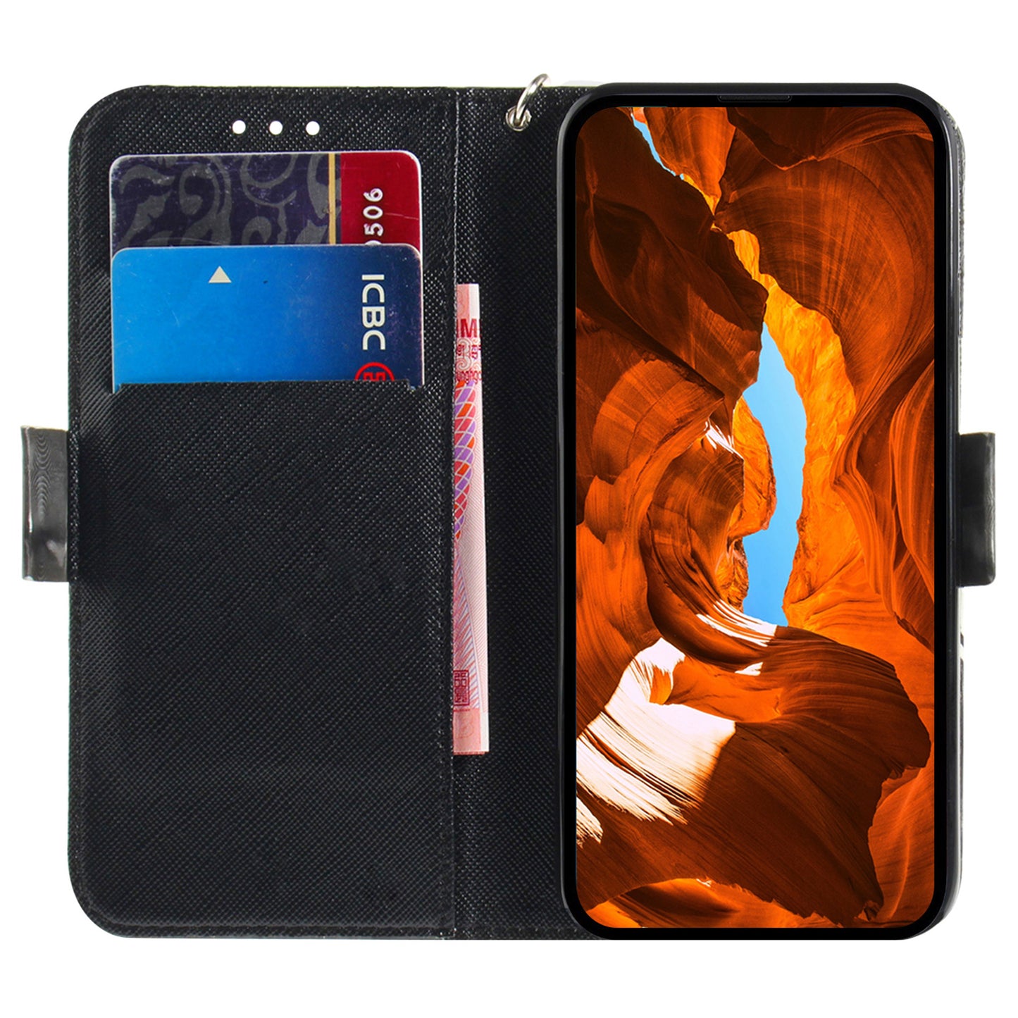 For Honor 90 PU Leather 3D Pattern Printed Phone Case Stand Wallet Drop-proof Cover with Strap
