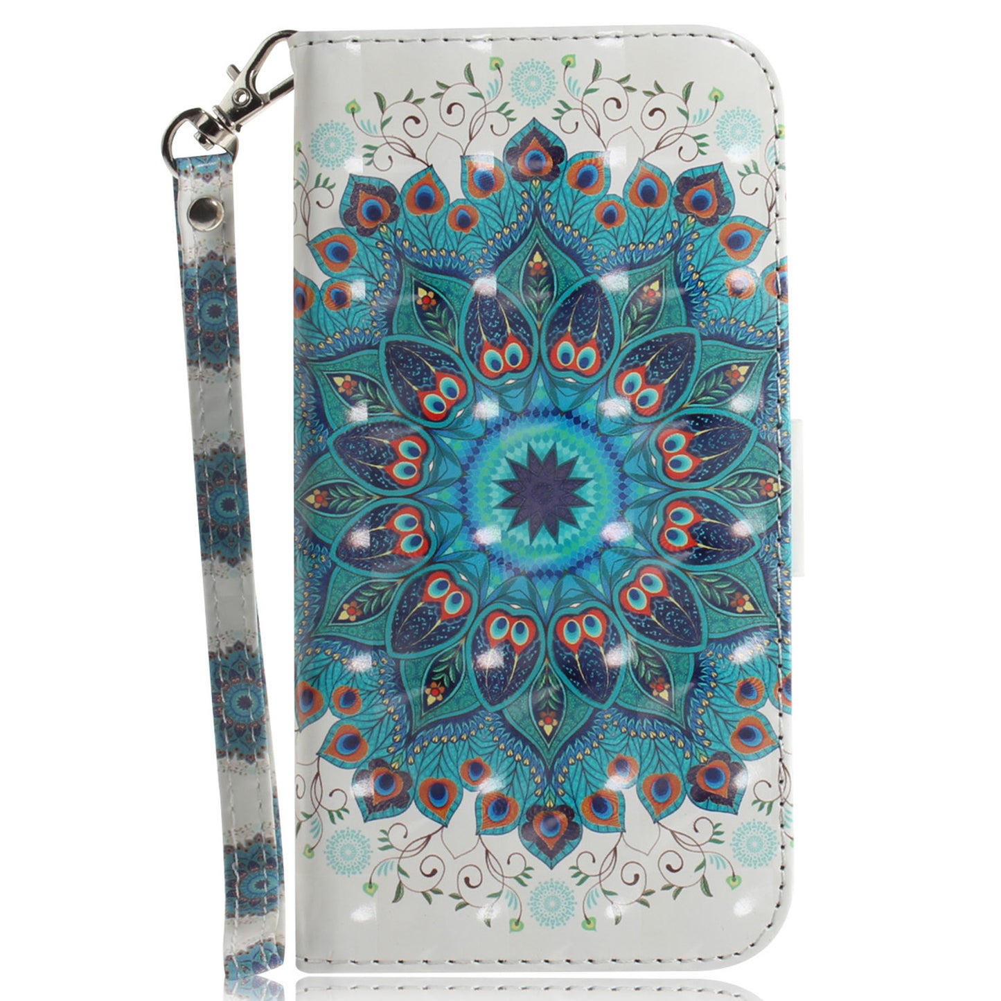 For Honor 90 PU Leather 3D Pattern Printed Phone Case Stand Wallet Drop-proof Cover with Strap