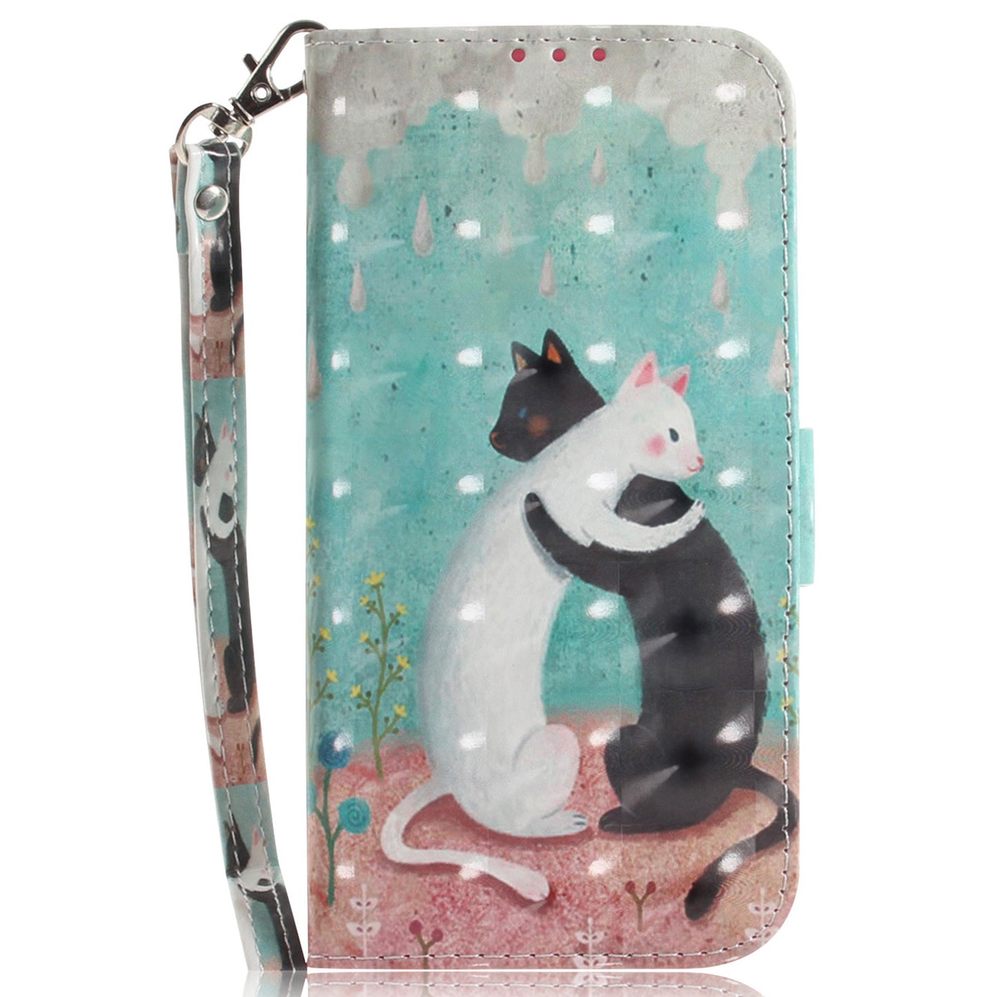 For Honor 90 PU Leather 3D Pattern Printed Phone Case Stand Wallet Drop-proof Cover with Strap