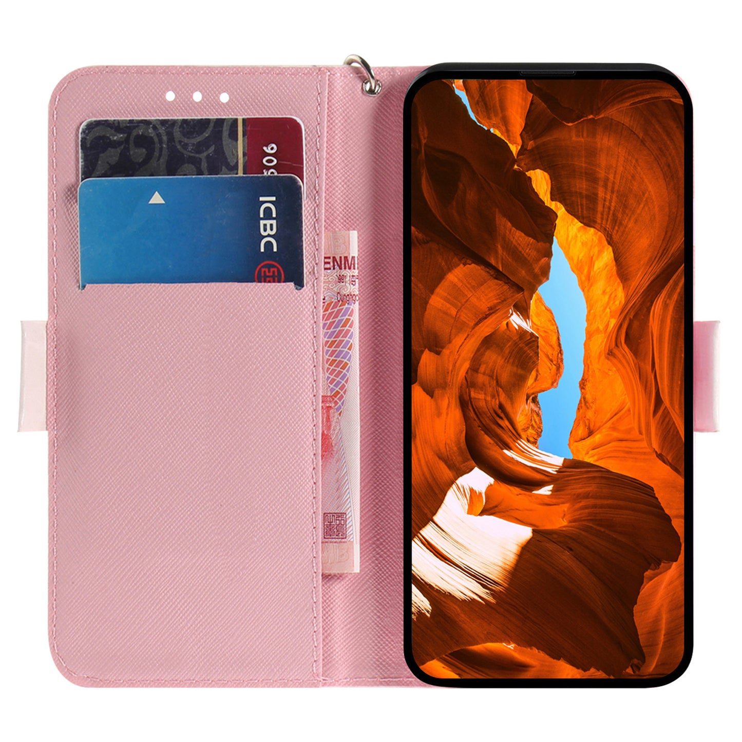 For Honor 90 PU Leather 3D Pattern Printed Phone Case Stand Wallet Drop-proof Cover with Strap