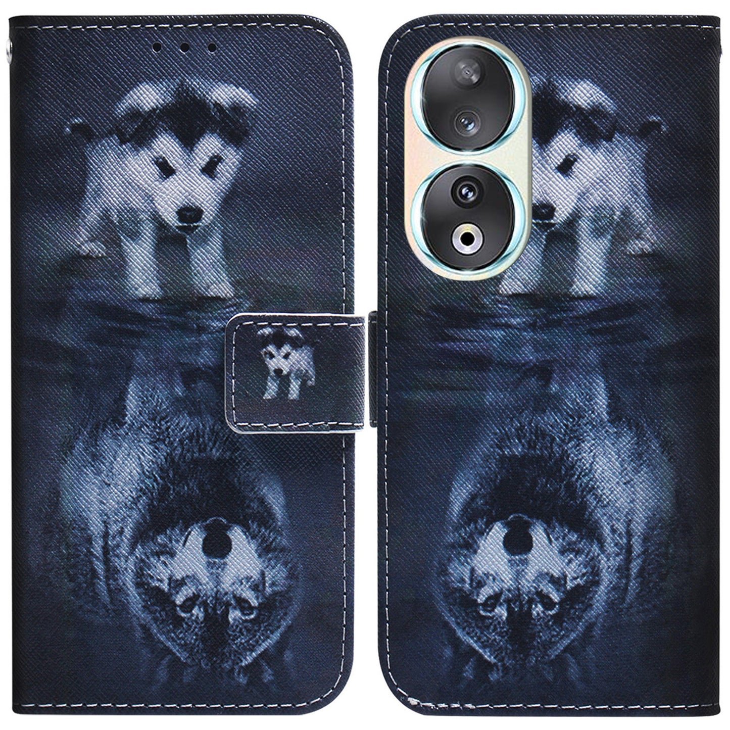 For Honor 90 Pattern Printing PU Leather Shockproof Phone Case Flip Stand Wallet Cover