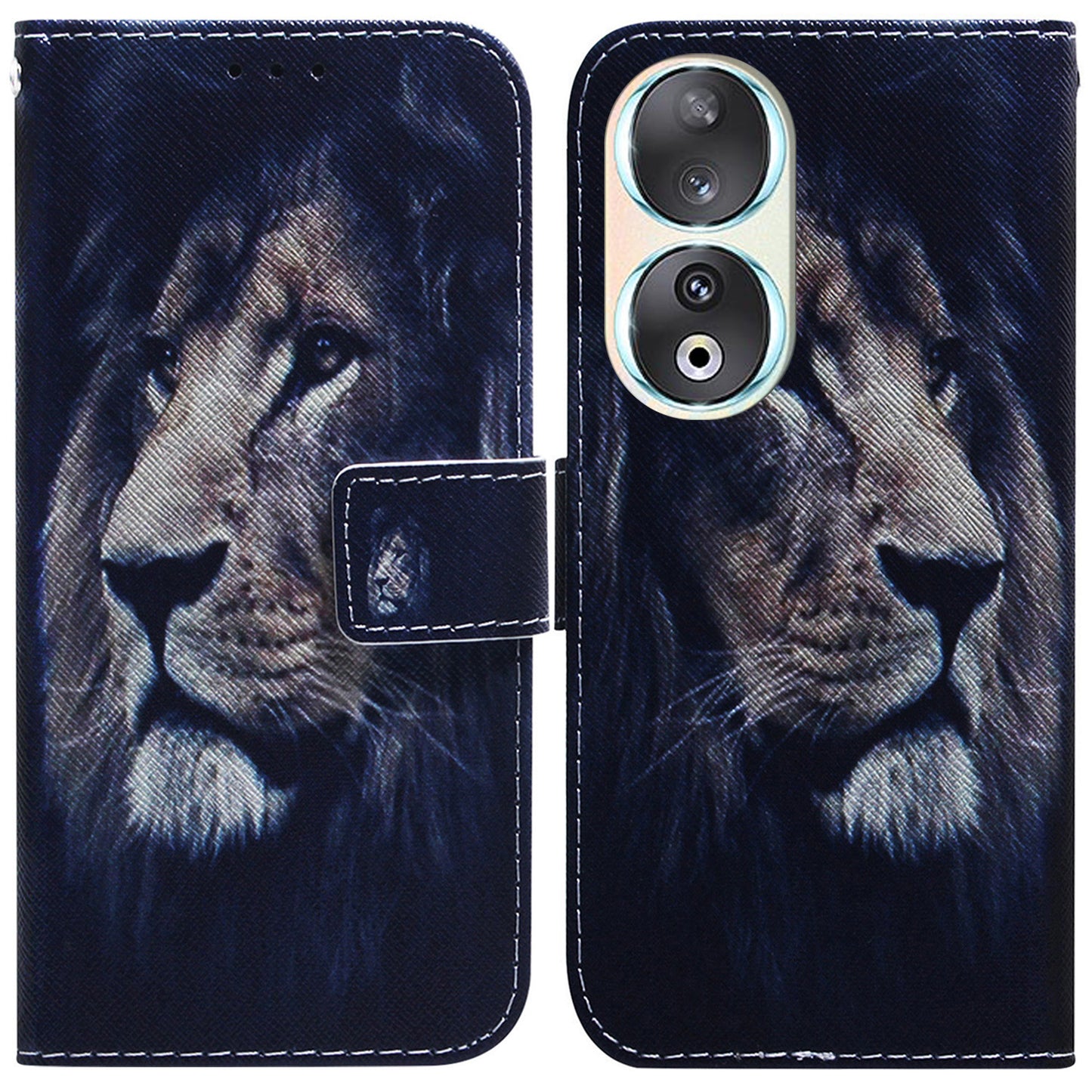 For Honor 90 Pattern Printing PU Leather Shockproof Phone Case Flip Stand Wallet Cover