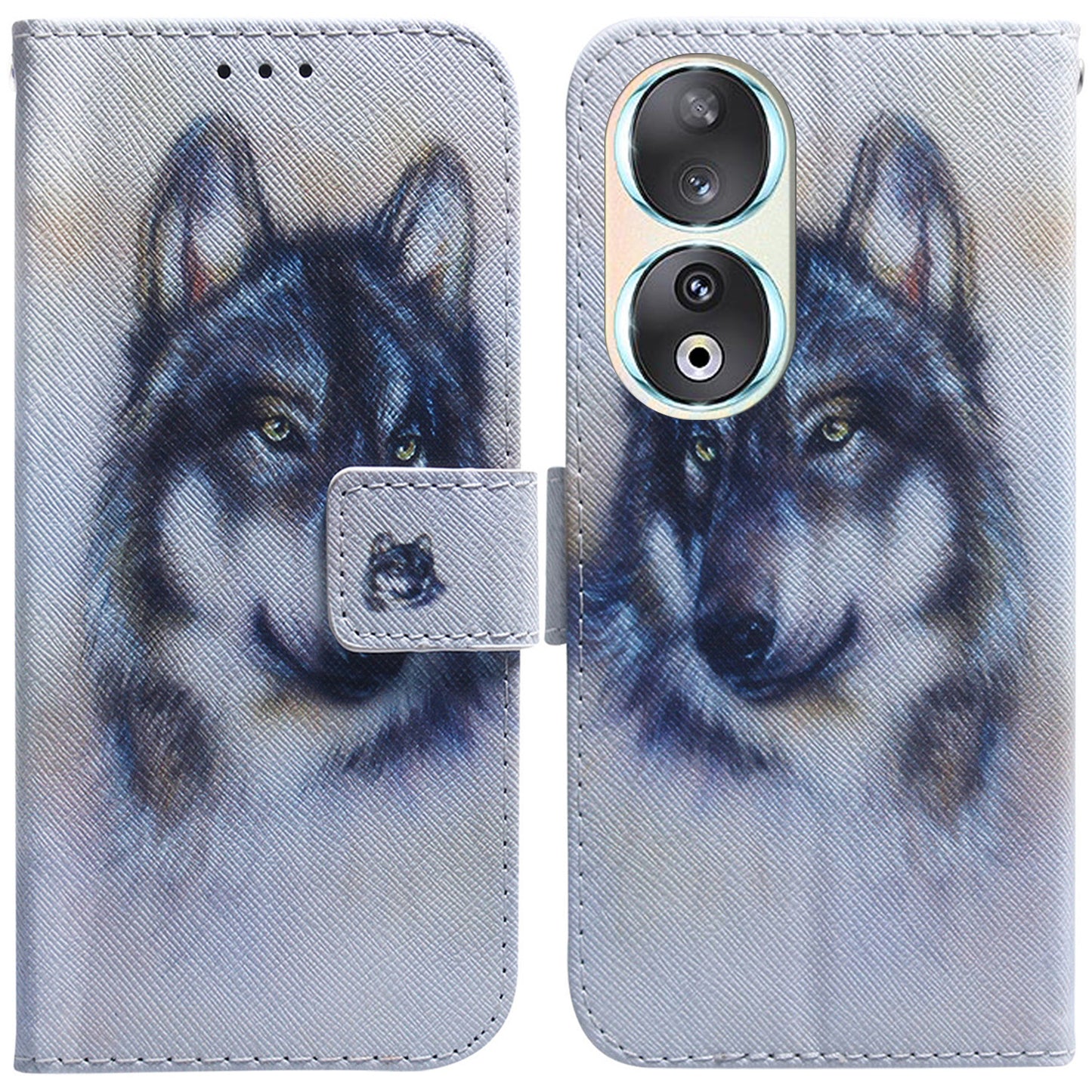 For Honor 90 Pattern Printing PU Leather Shockproof Phone Case Flip Stand Wallet Cover