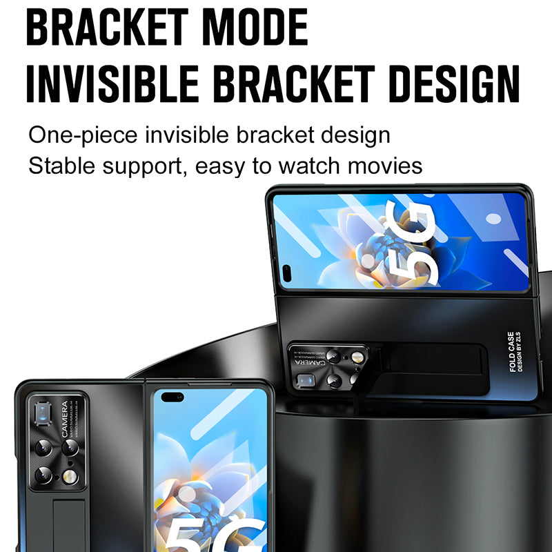 For Huawei Mate X2 4G / 5G Hard PC Shockproof Phone Case AG Matte Kickstand Cover with Front Screen Protector