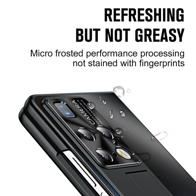 For Huawei Mate X2 4G / 5G Hard PC Shockproof Phone Case AG Matte Kickstand Cover with Front Screen Protector