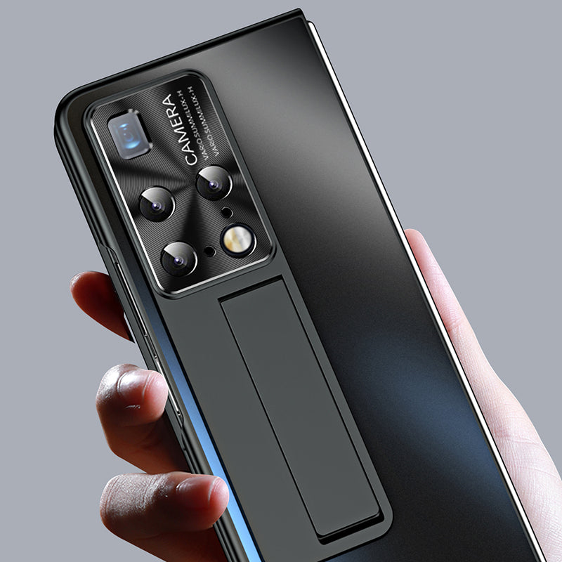 For Huawei Mate X2 4G / 5G Hard PC Shockproof Phone Case AG Matte Kickstand Cover with Front Screen Protector