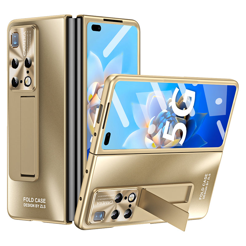 For Huawei Mate X2 4G / 5G Hard PC Shockproof Phone Case AG Matte Kickstand Cover with Front Screen Protector