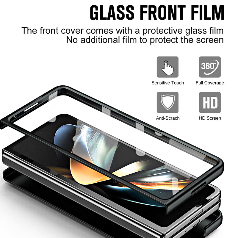 For Huawei Mate X2 4G / 5G Hard PC Shockproof Phone Case AG Matte Kickstand Cover with Front Screen Protector