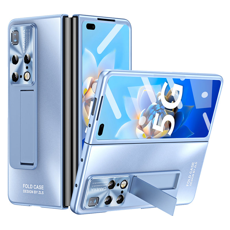 For Huawei Mate X2 4G / 5G Hard PC Shockproof Phone Case AG Matte Kickstand Cover with Front Screen Protector