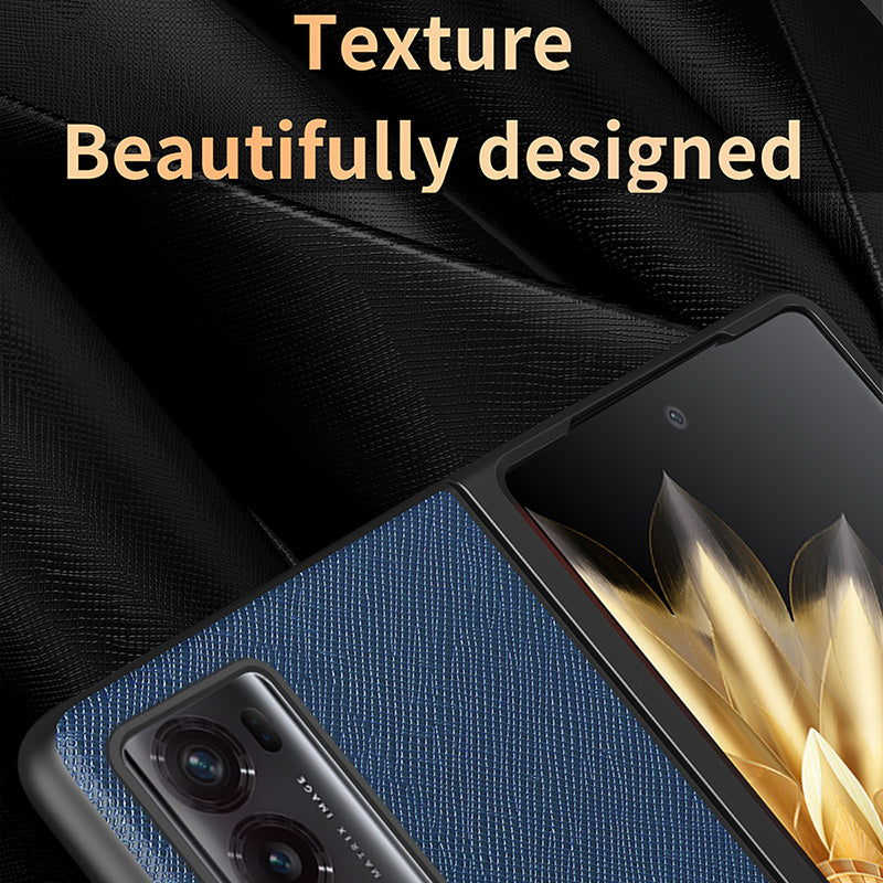 For Honor Magic V2 5G PU Leather + PC Rubberized Phone Case Cross Texture Folding Cover