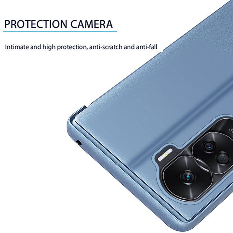 For Honor 90 Lite 5G / X50i 5G View Window Mirror Surface Phone Case Electroplating Leather Anti-drop Cover