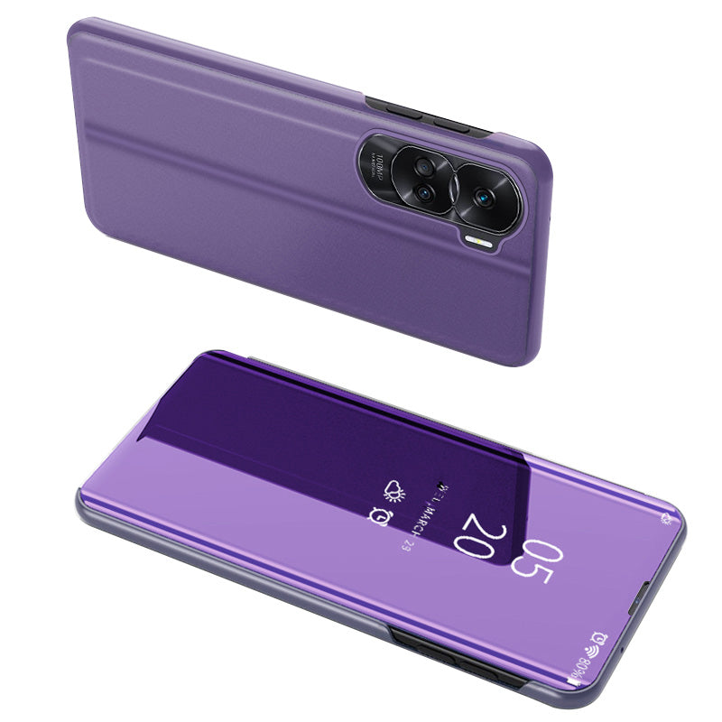 For Honor 90 Lite 5G / X50i 5G View Window Mirror Surface Phone Case Electroplating Leather Anti-drop Cover