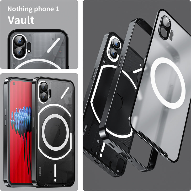 Magic Shield Magnetic Series Phone Case for Nothing Phone (2) Compatible with MagSafe, Metal Frame Protective Cover with Lens Cover