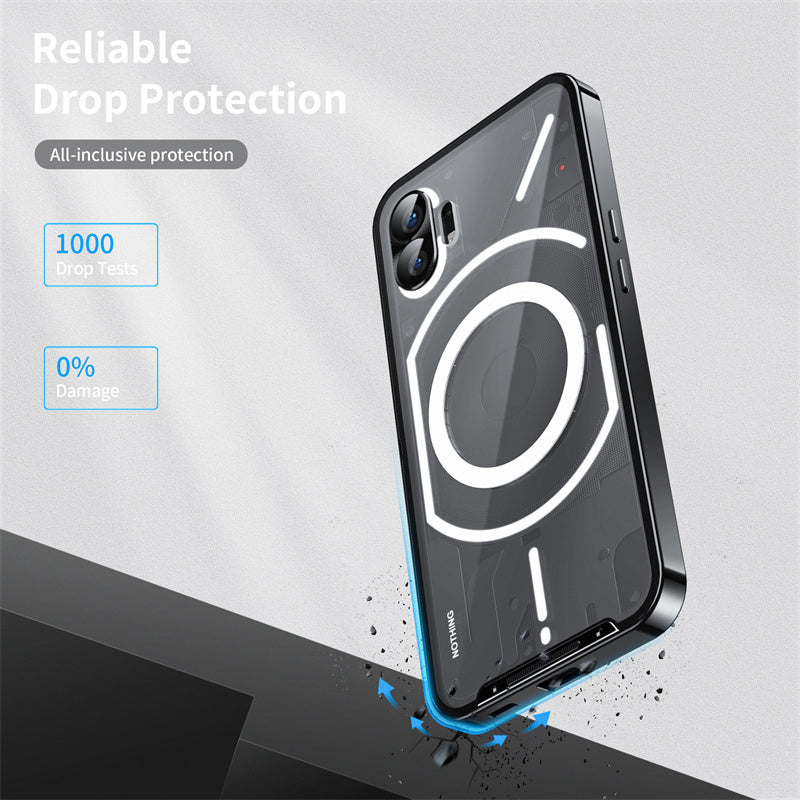 Magic Shield Magnetic Series Phone Case for Nothing Phone (2) Compatible with MagSafe, Metal Frame Protective Cover with Lens Cover