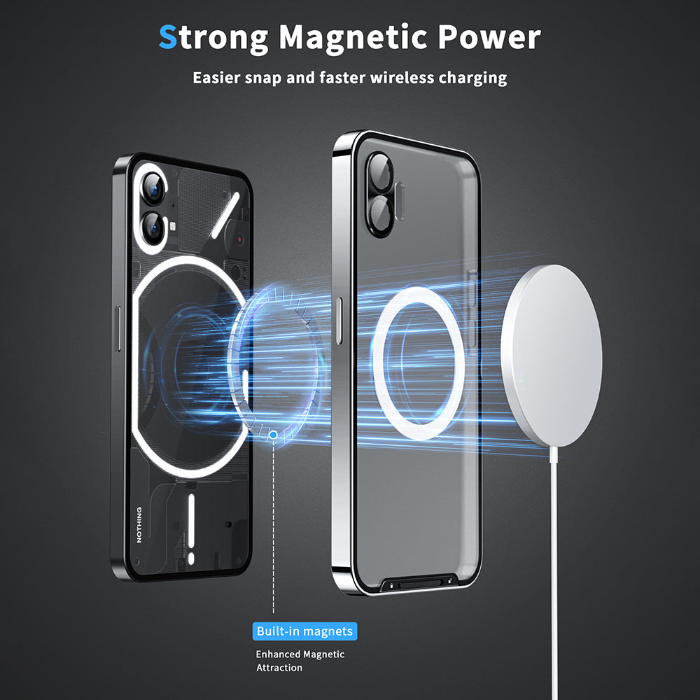 Magic Shield Magnetic Series Phone Case for Nothing Phone (2) Compatible with MagSafe, Metal Frame Protective Cover with Lens Cover