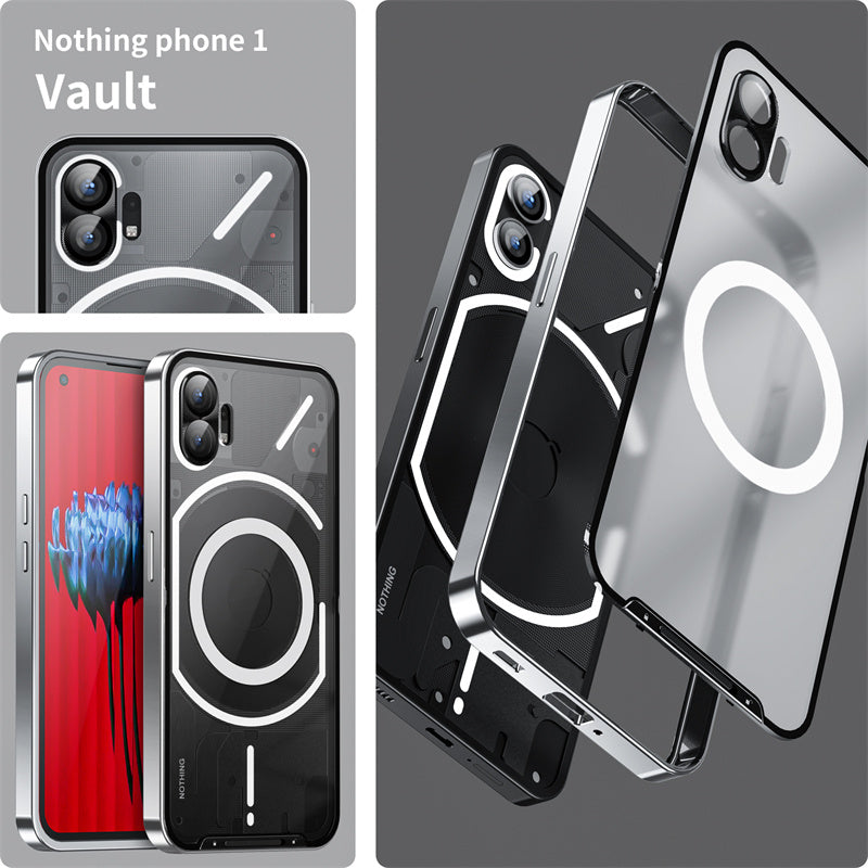 Magic Shield Magnetic Series Phone Case for Nothing Phone (2) Compatible with MagSafe, Metal Frame Protective Cover with Lens Cover