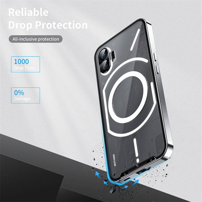 Magic Shield Magnetic Series Phone Case for Nothing Phone (2) Compatible with MagSafe, Metal Frame Protective Cover with Lens Cover