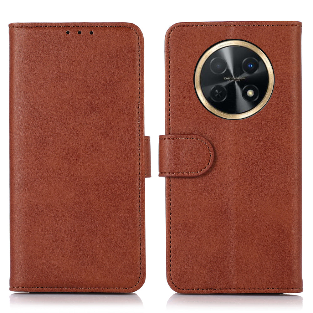 For Huawei nova Y91 4G / Enjoy 60X Cowhide Texture Phone Case Wallet Stand Leather Phone Cover