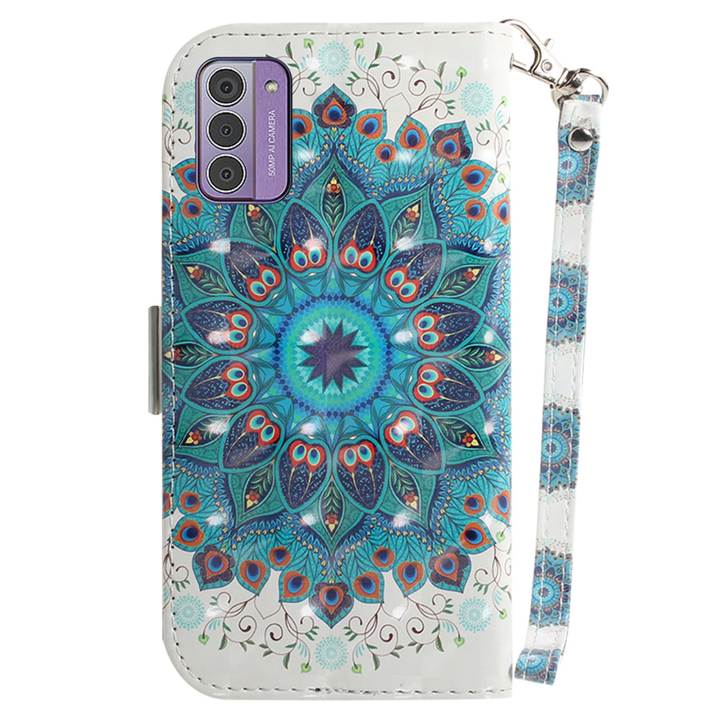For Nokia G42 3D Pattern Printed PU Leather Phone Case Stand Flip Wallet Cover with Strap