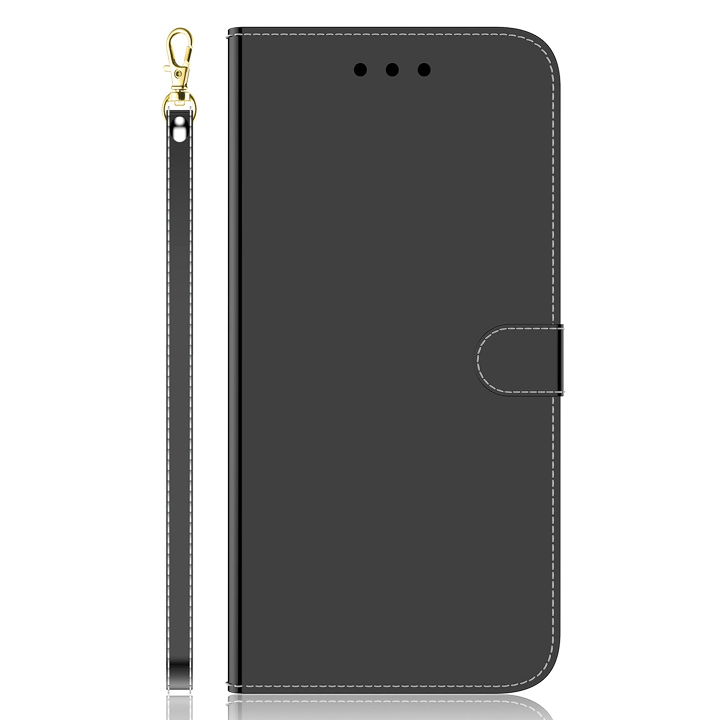 For Honor 90 Lite 5G / X50i 5G Mirror-Like Surface PU Leather Cover Anti-drop Wallet Stand Phone Case