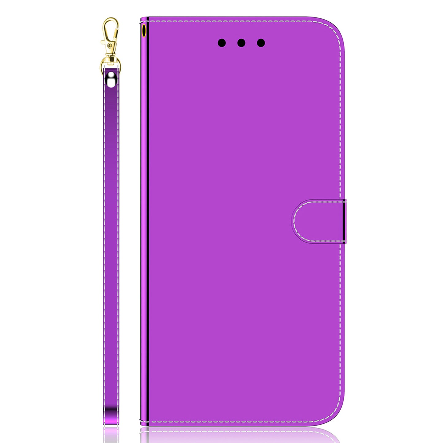For Honor 90 Lite 5G / X50i 5G Mirror-Like Surface PU Leather Cover Anti-drop Wallet Stand Phone Case