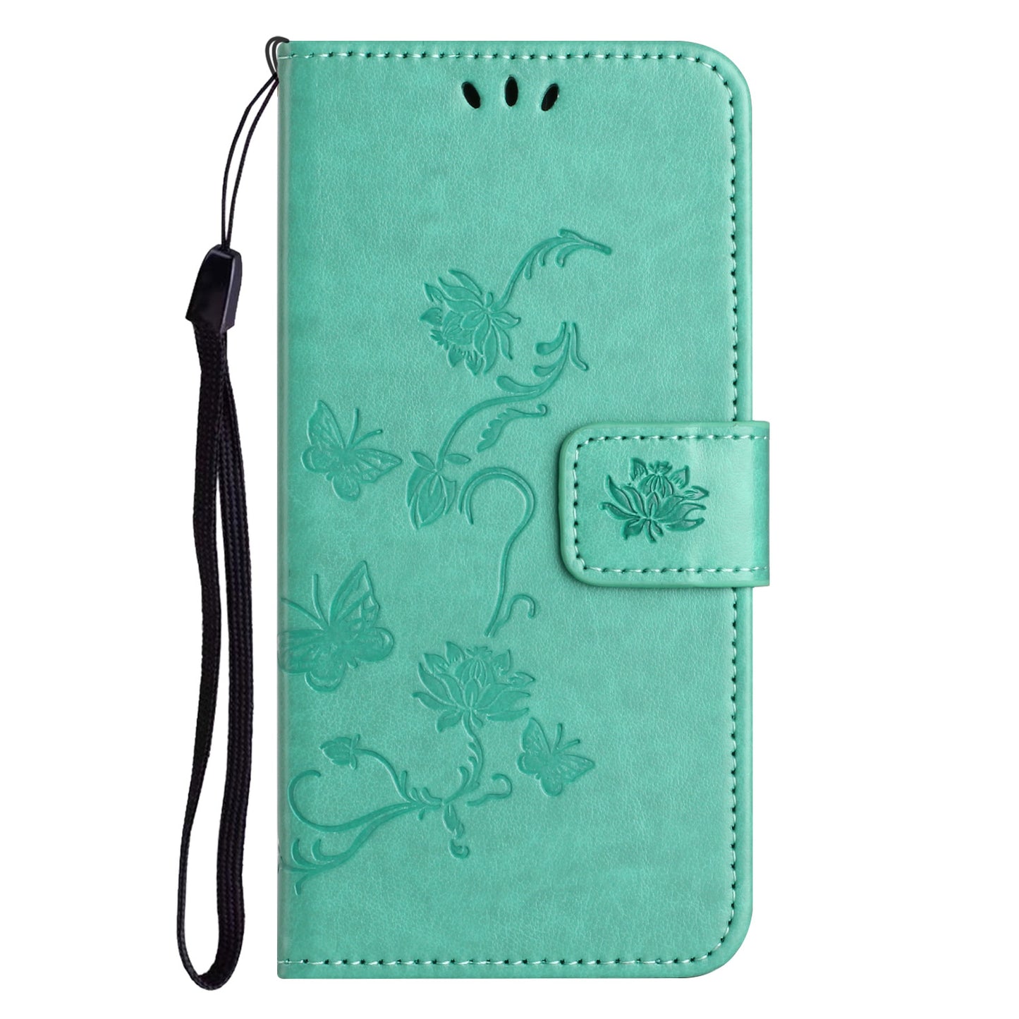 For Honor X6a 4G PU Leather Wallet Phone Case Butterfly Flower Imprinted Stand Cover