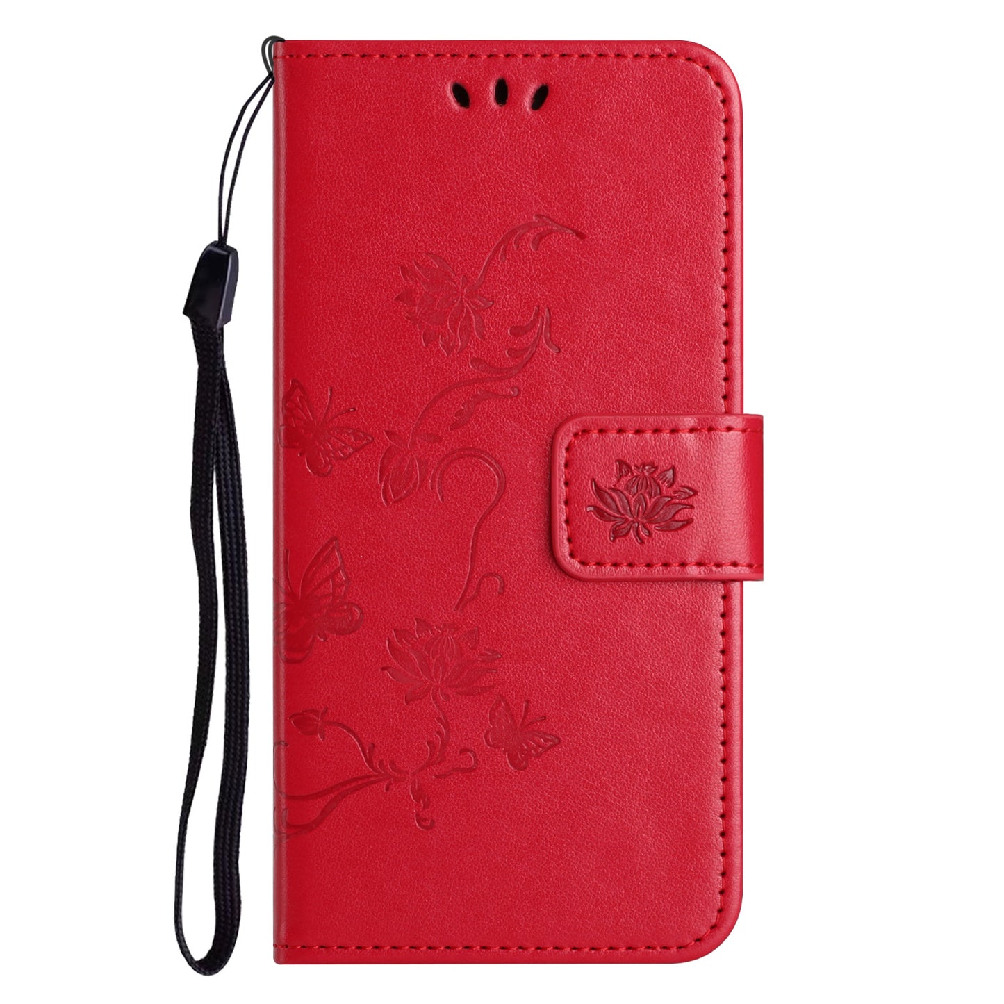 For Honor X6a 4G PU Leather Wallet Phone Case Butterfly Flower Imprinted Stand Cover