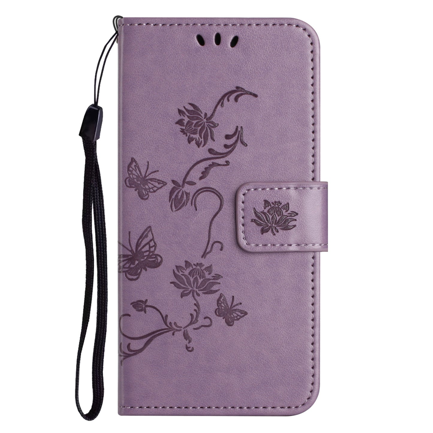 For Honor X6a 4G PU Leather Wallet Phone Case Butterfly Flower Imprinted Stand Cover