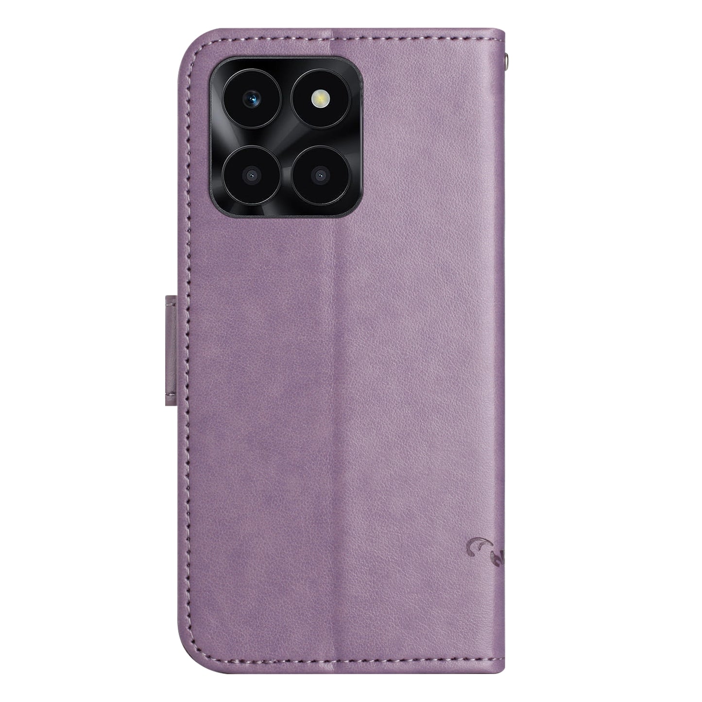For Honor X6a 4G PU Leather Wallet Phone Case Butterfly Flower Imprinted Stand Cover