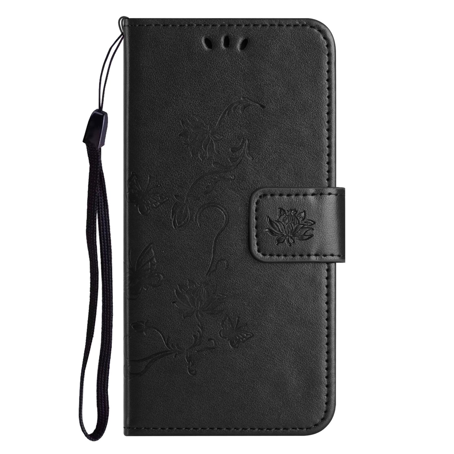 For Honor X6a 4G PU Leather Wallet Phone Case Butterfly Flower Imprinted Stand Cover
