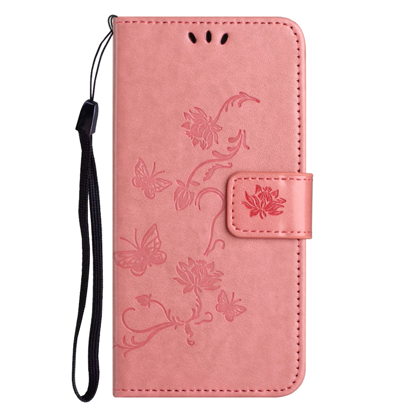 For Honor X6a 4G PU Leather Wallet Phone Case Butterfly Flower Imprinted Stand Cover