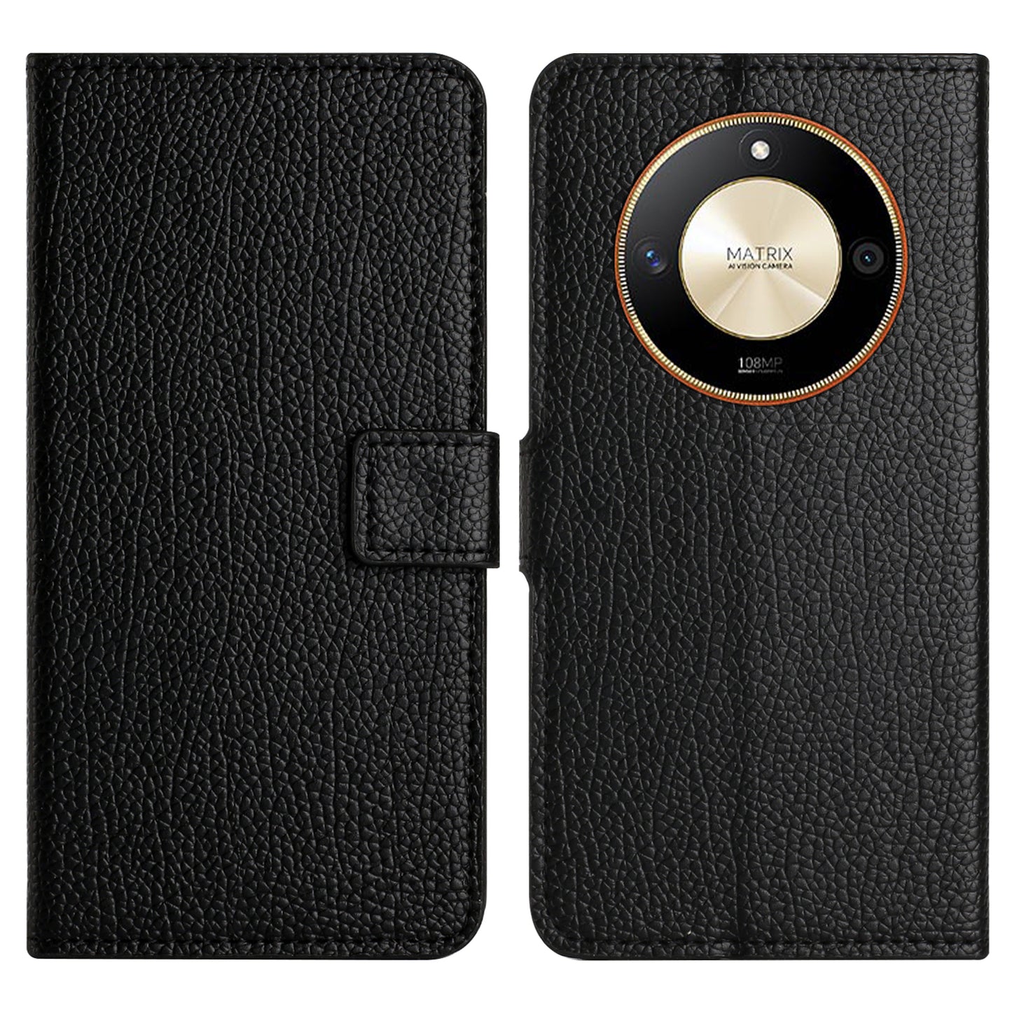 For Honor X50 Litchi Texture Wallet Leather Flip Cover Anti-Scratch Shell Stand Cell Phone Case
