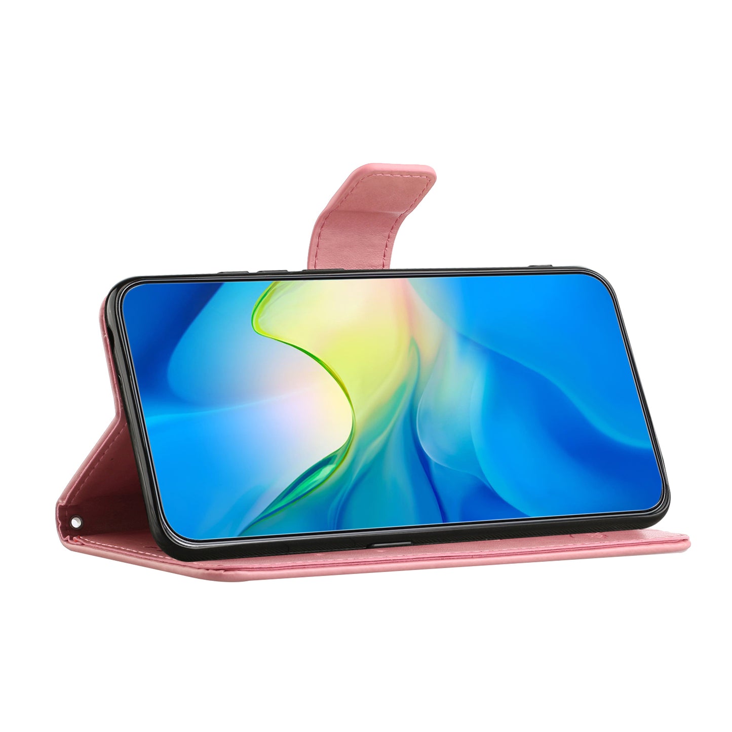 For Honor X50 Butterfly Flower Imprinted Drop-proof Phone Case PU Leather Wallet Stand Cover