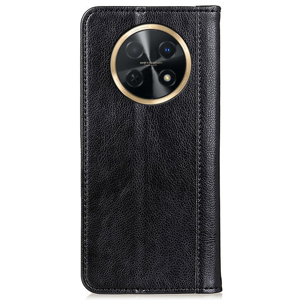 For Huawei nova Y91 4G / Enjoy 60X Litchi Texture Split Leather Phone Case Wallet Stand Cover