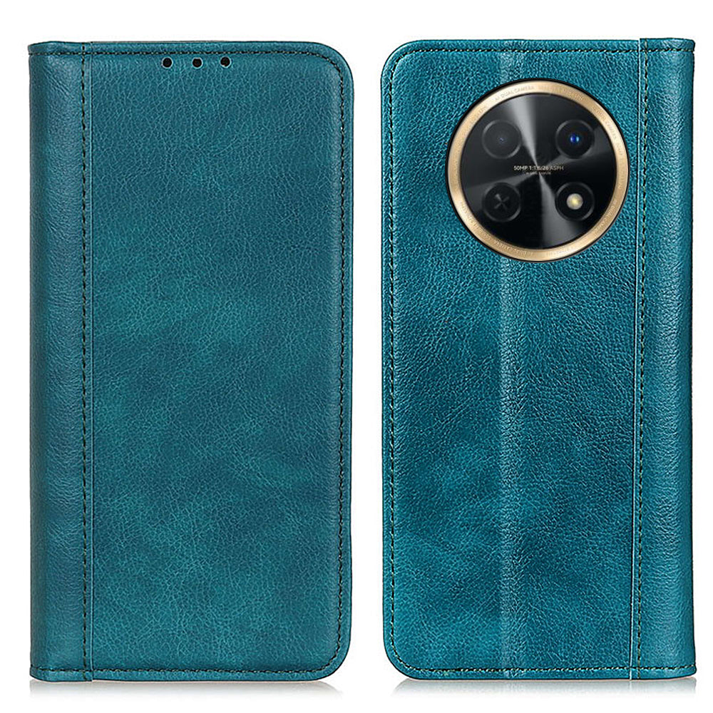 For Huawei nova Y91 4G / Enjoy 60X Litchi Texture Split Leather Phone Case Wallet Stand Cover