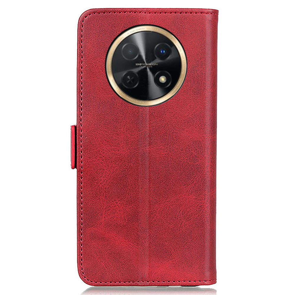 For Huawei nova Y91 4G / Enjoy 60X Cowhide Texture Wallet Phone Case PU Leather Cover with Stand