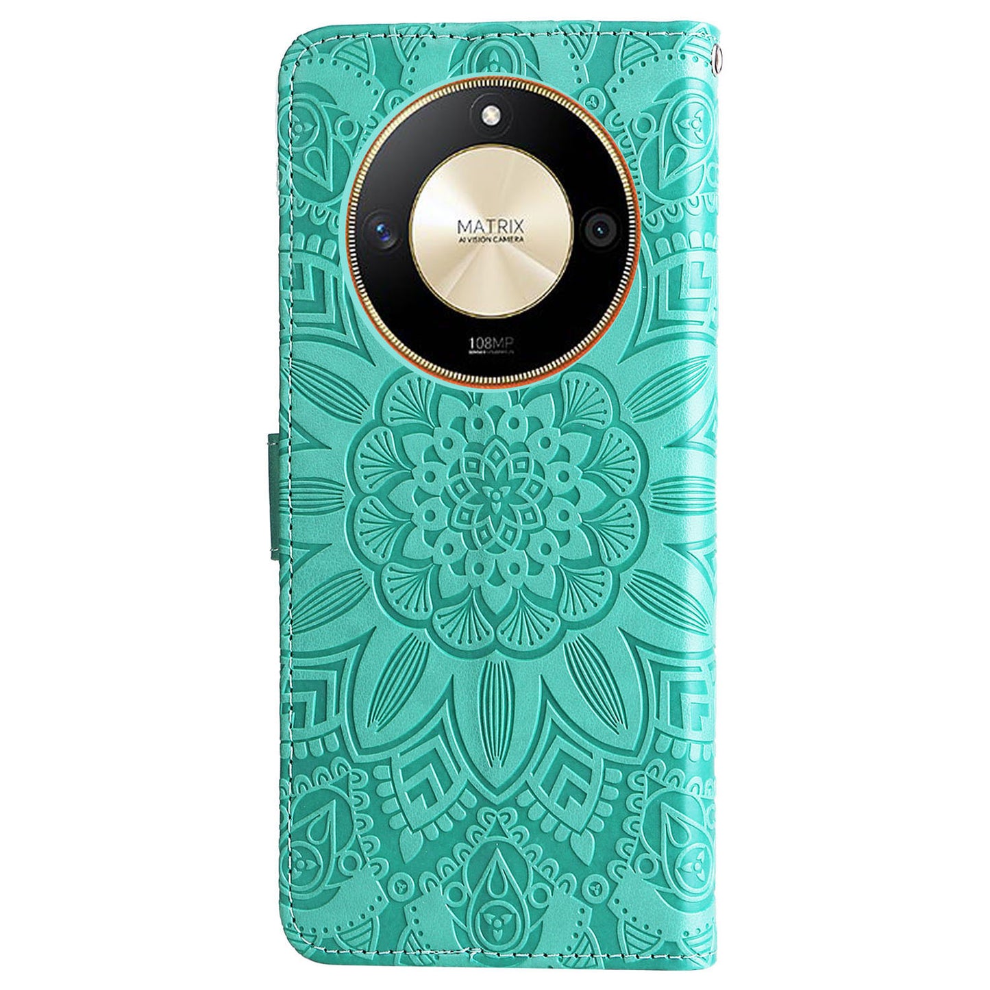For Honor X50 PU Leather Wallet Stand Case Sunflower Imprinted Shockproof Phone Cover