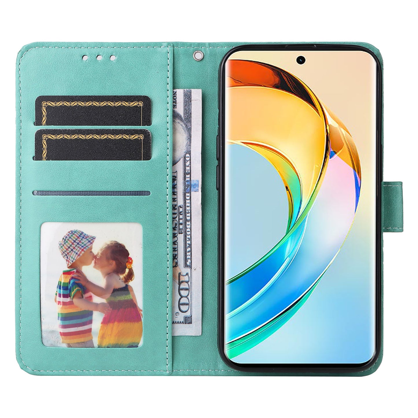 For Honor X50 PU Leather Wallet Stand Case Sunflower Imprinted Shockproof Phone Cover