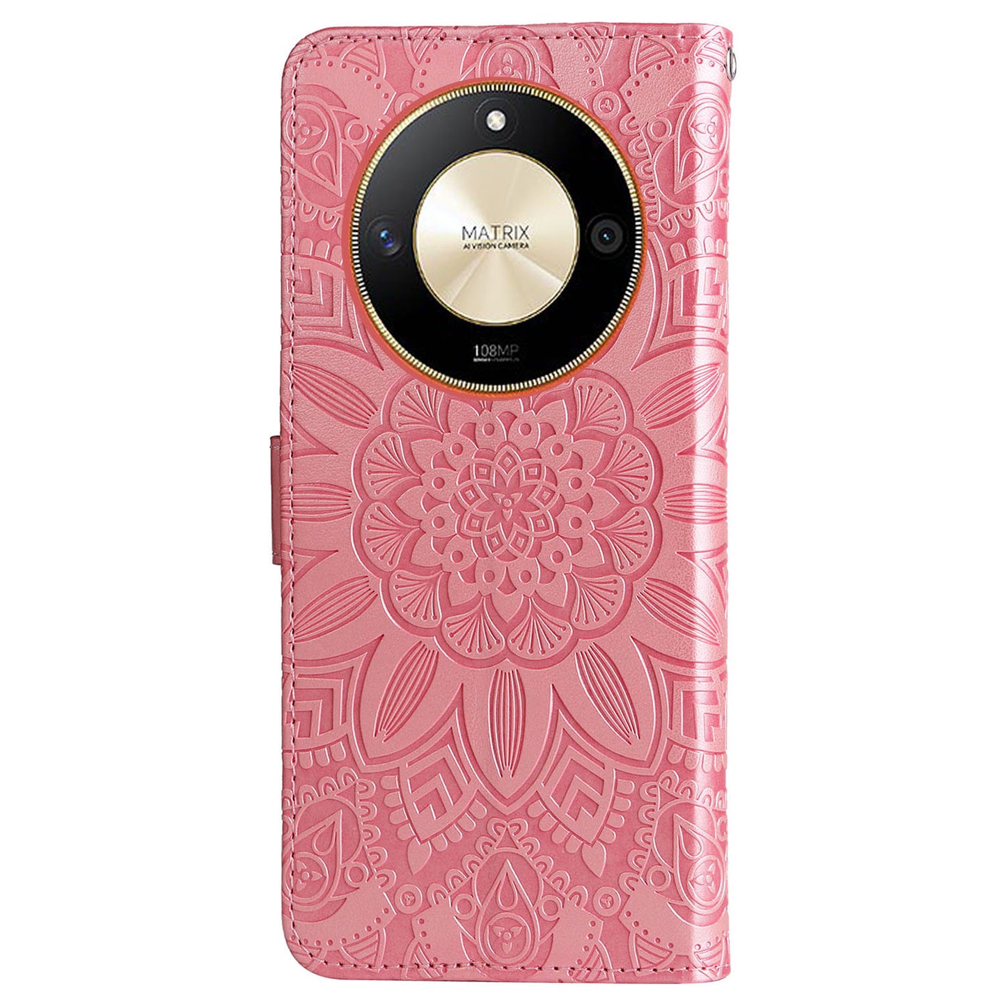 For Honor X50 PU Leather Wallet Stand Case Sunflower Imprinted Shockproof Phone Cover