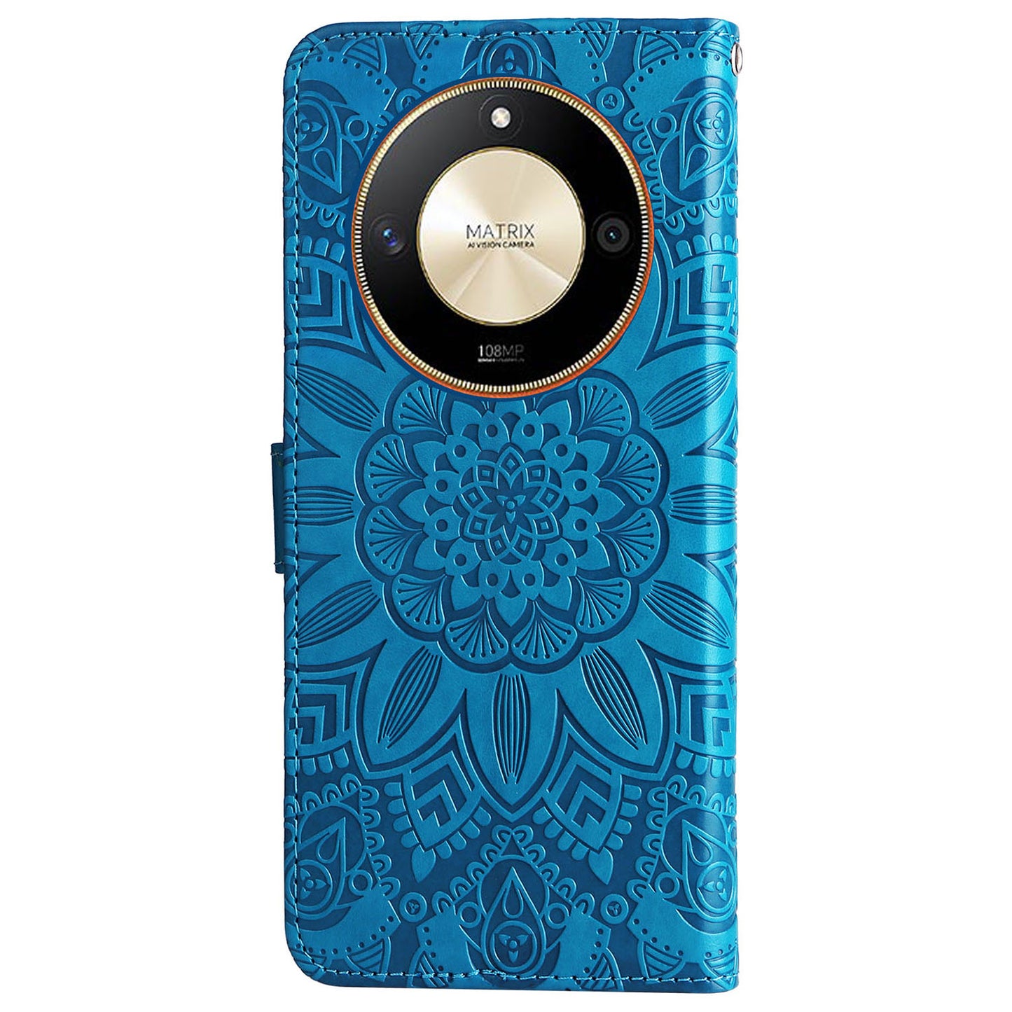 For Honor X50 PU Leather Wallet Stand Case Sunflower Imprinted Shockproof Phone Cover