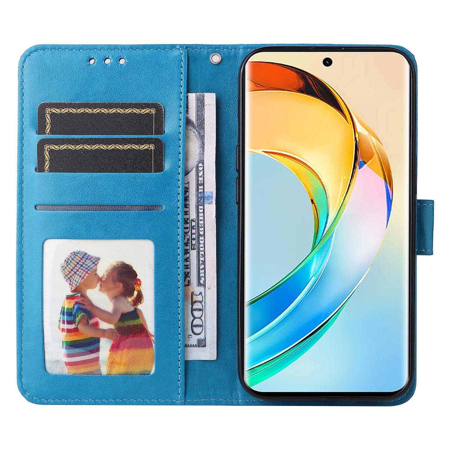 For Honor X50 PU Leather Wallet Stand Case Sunflower Imprinted Shockproof Phone Cover