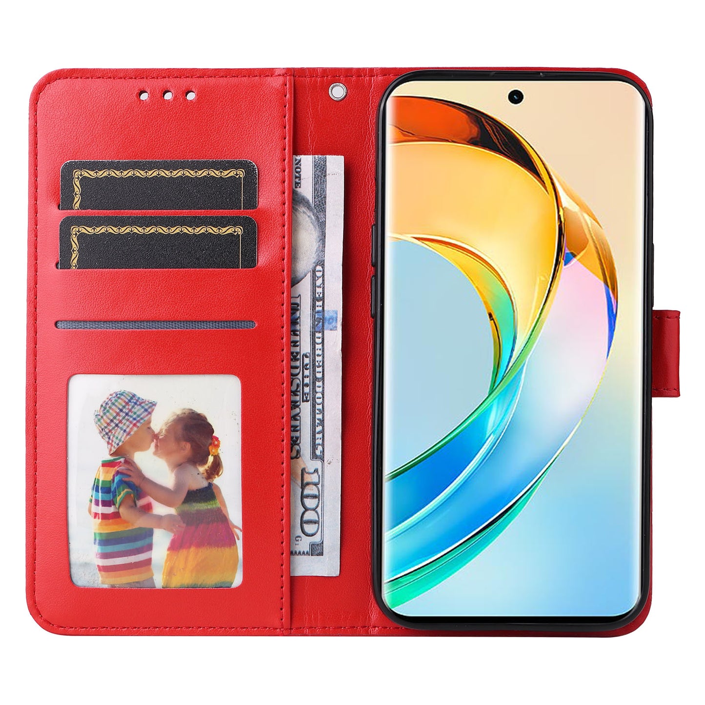 For Honor X50 PU Leather Wallet Stand Case Sunflower Imprinted Shockproof Phone Cover