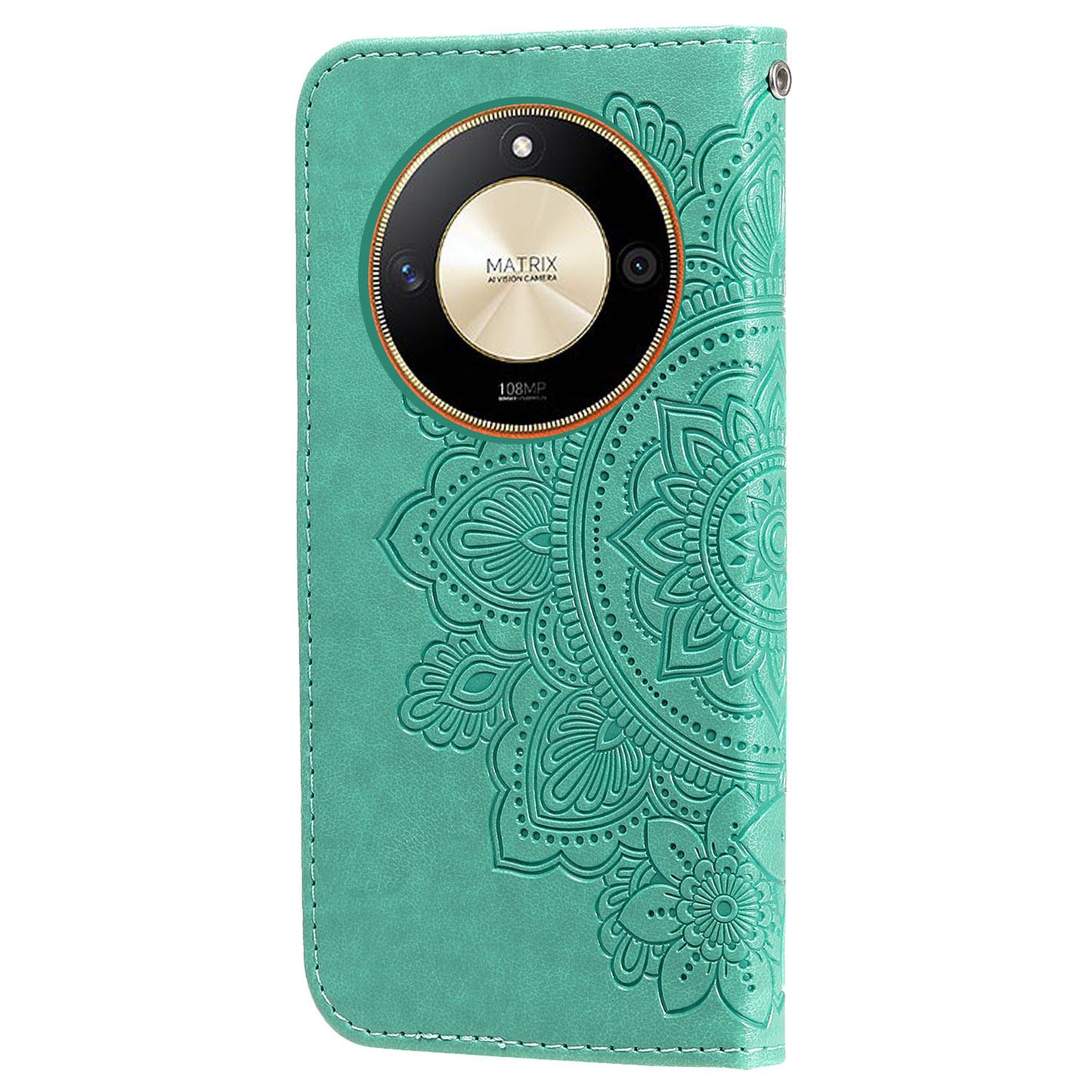 For Honor X50 Flower Imprint PU Leather Cover Folding Stand Wallet Phone Case