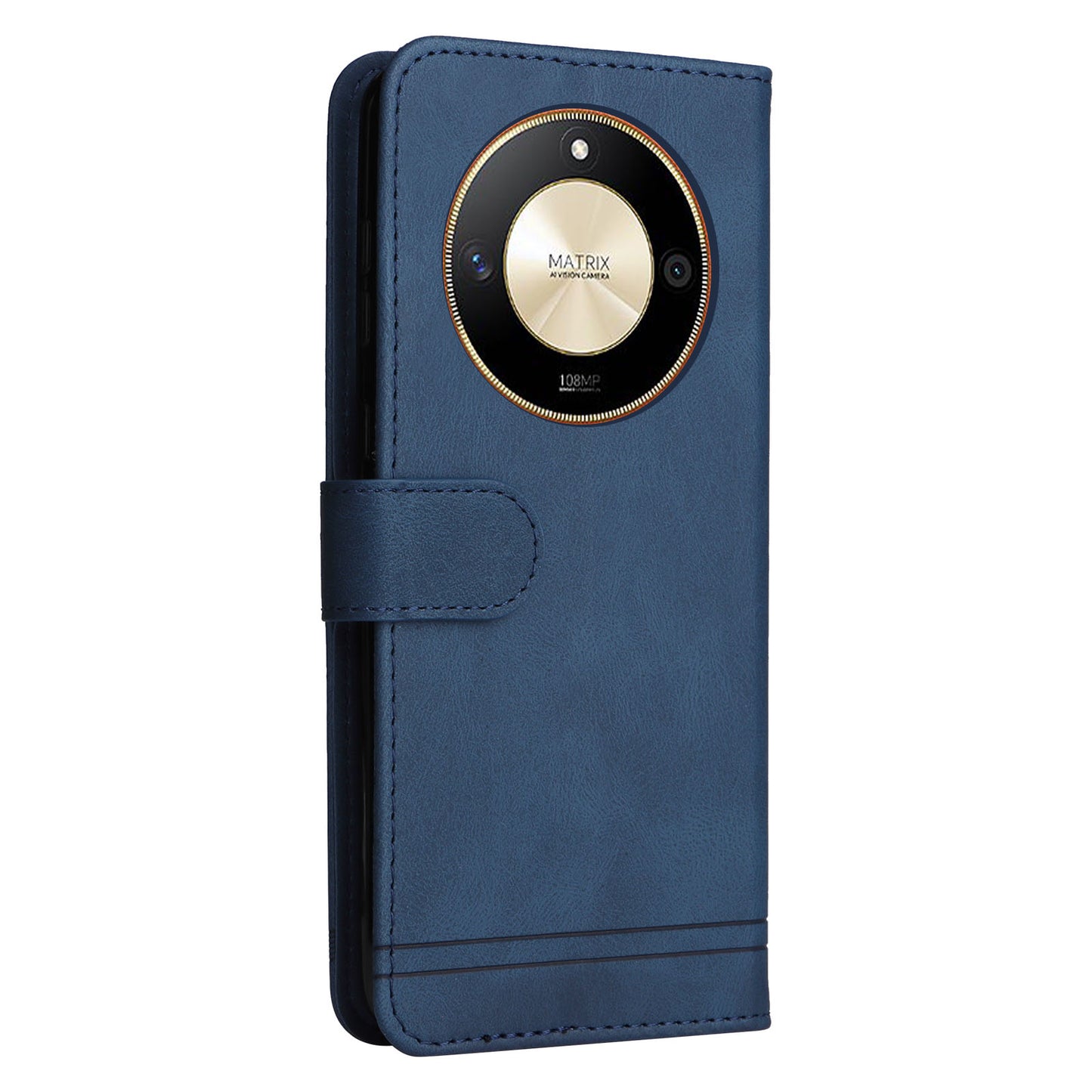 For Honor X50 Imprinted Skin-touch Phone Cover PU Leather Stand Wallet Shockproof Case